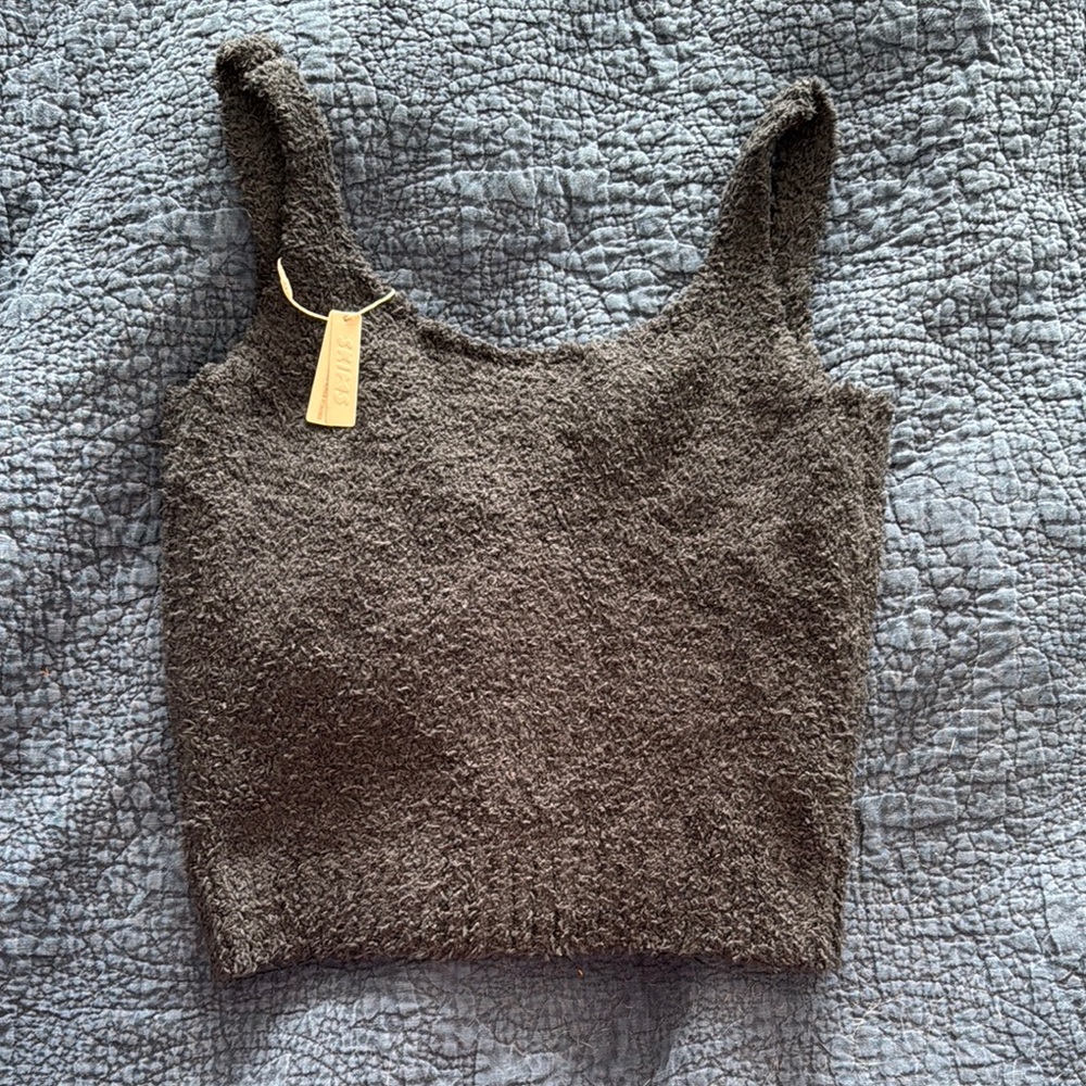 Skims XL cozy tank top - black, new with tags